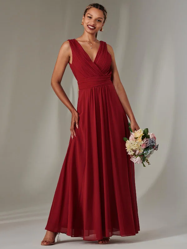 Maxi dresses with a keyhole back for a sexy detailCora Sleeveless Chiffon Maxi Dress, Dark Red Maxi dresses with a keyhole back for a sexy detailCora Sleeveless Chiffon Maxi Dress, Dark Red
