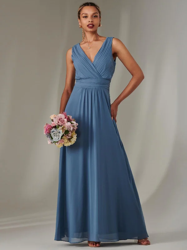 Maxi dresses with an empire waist for a flattering fit on all body typesCora Sleeveless Chiffon Maxi Dress, Steel Blue Maxi dresses with an empire waist for a flattering fit on all body typesCora Sleeveless Chiffon Maxi Dress, Steel Blue
