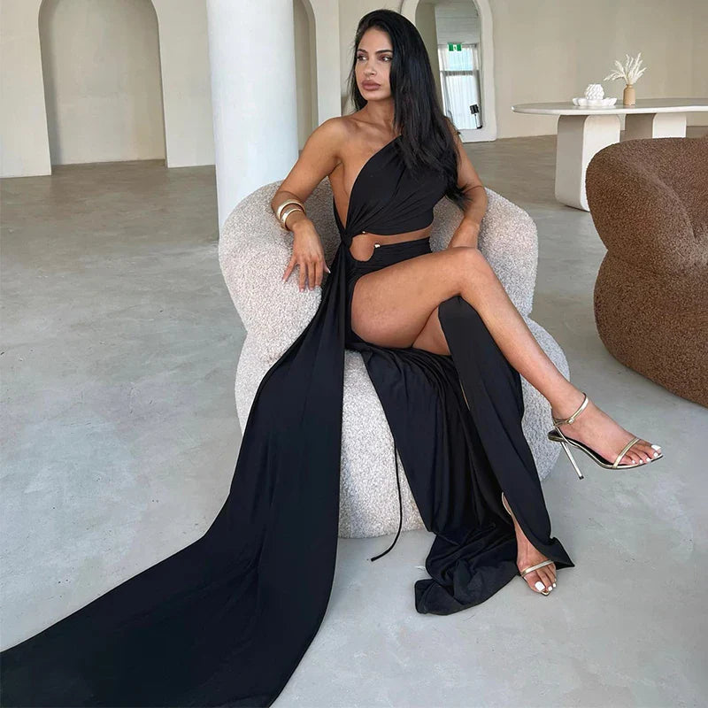 Maxi dresses with polka dot prints for a playful styleSplit Backless Sexy One Shoulder Elegant Long Summer Nightclub Maxi Dress Maxi dresses with polka dot prints for a playful styleSplit Backless Sexy One Shoulder Elegant Long Summer Nightclub Maxi Dress
