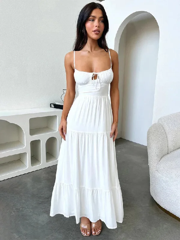 Maxi dresses with off - the - shoulder styles for a romantic and breezy lookSlim A-line Spaghetti Strap Spring Summer Backless Sexy Party Maxi Dress Maxi dresses with off - the - shoulder styles for a romantic and breezy lookSlim A-line Spaghetti Strap Spring Summer Backless Sexy Party Maxi Dress