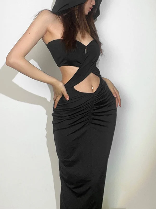 Maxi dresses with beaded embellishments for a fancy and luxurious eventCriss Cross Hooded Cutout Black Maxi Dress Maxi dresses with beaded embellishments for a fancy and luxurious eventCriss Cross Hooded Cutout Black Maxi Dress