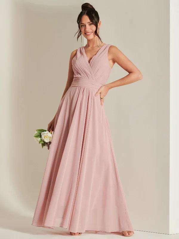 Maxi dresses with side slits for a touch of allurePleated Bodice Chiffon Maxi Dress, Mauve Pink Maxi dresses with side slits for a touch of allurePleated Bodice Chiffon Maxi Dress, Mauve Pink