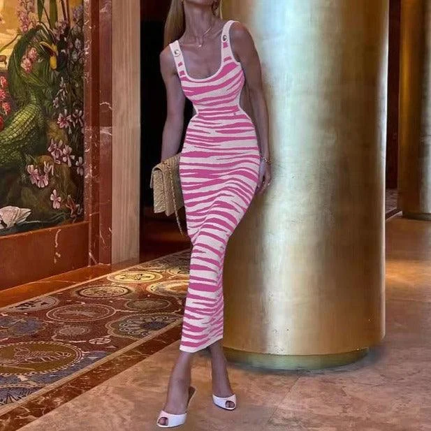 Strapless maxi dresses for a beachside vacationKittenAlarm - Roxanne Zebra Stripes Sleeveless Maxi Dress Strapless maxi dresses for a beachside vacationKittenAlarm - Roxanne Zebra Stripes Sleeveless Maxi Dress