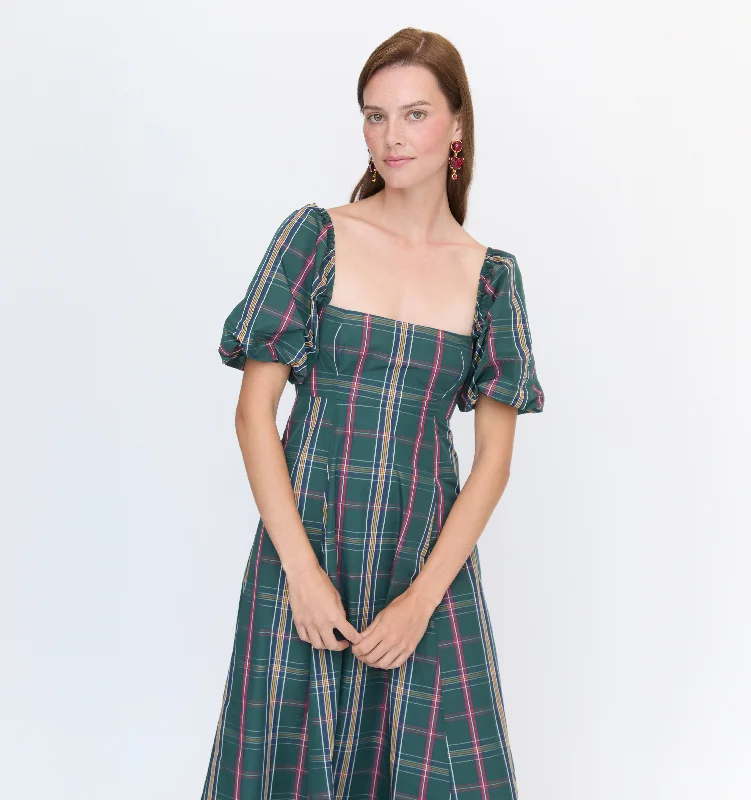 Maxi dresses with a belted empire waist for a more defined and flattering silhouetteThe Matilda Dress - Juniper Tartan Maxi dresses with a belted empire waist for a more defined and flattering silhouetteThe Matilda Dress - Juniper Tartan