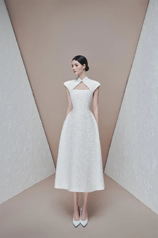 Midi dresses with pleated bodices for a classic and tailored lookMarquesa A-line Cap Sleeved Tweed Midi Dress Midi dresses with pleated bodices for a classic and tailored lookMarquesa A-line Cap Sleeved Tweed Midi Dress