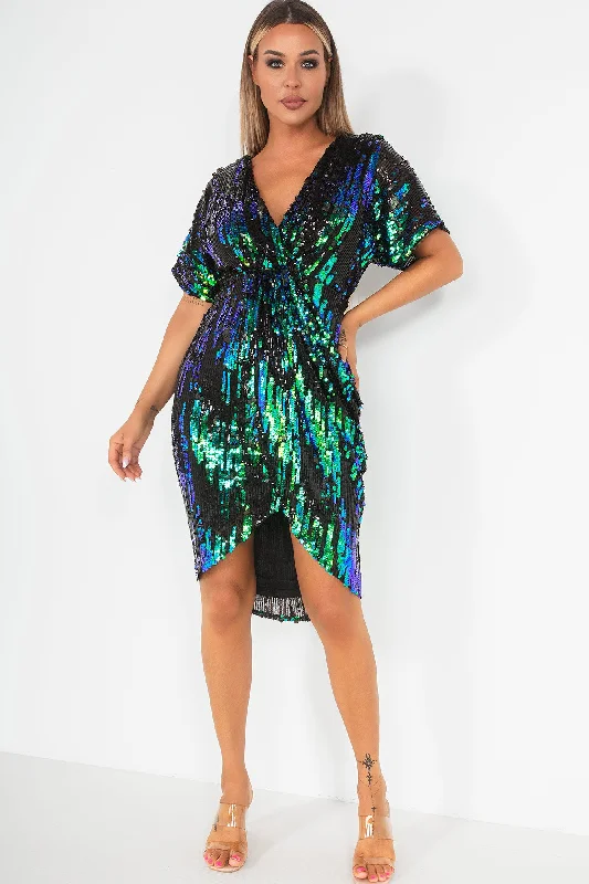 Midi dresses with cold - shoulder cutouts for a trendy styleNovah Black Sequin Dress Midi dresses with cold - shoulder cutouts for a trendy styleNovah Black Sequin Dress