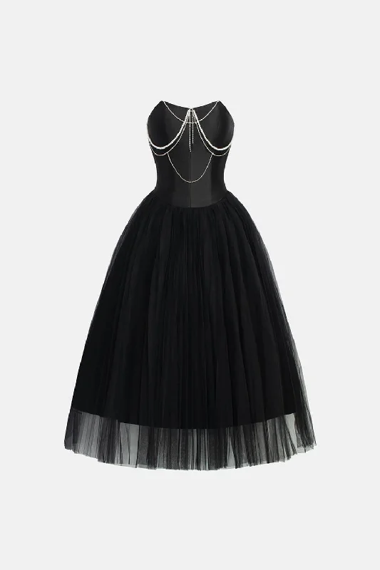 Midi dresses with polka dot prints for a playful summer outfitRachel Strapless Pleated Trerena Taffeta Midi Dress Midi dresses with polka dot prints for a playful summer outfitRachel Strapless Pleated Trerena Taffeta Midi Dress