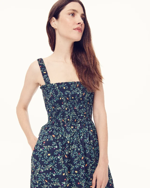 Midi dresses with puff sleeves for a vintage - inspired lookThe Anjuli Nap Dress - Midnight Garden Midi dresses with puff sleeves for a vintage - inspired lookThe Anjuli Nap Dress - Midnight Garden