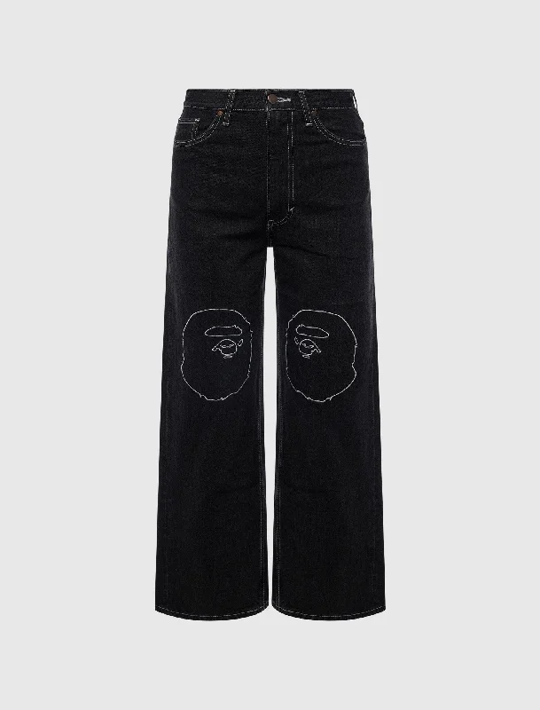 Longline Men's Denim Blazer in Black for a Smart - Casual Office LookAPE HEAD DENIM PANTS
