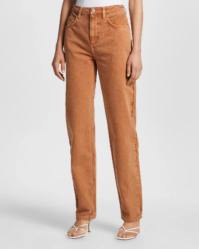 Men's Denim Long - Sleeve Shirt with a Checkered Placket for a Country - Inspired LookPLAYBACK BROWN SUGAR