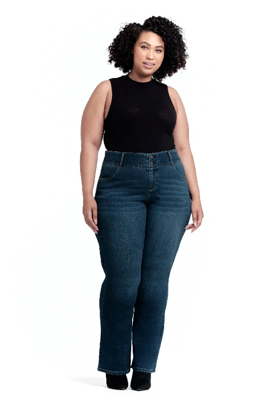 Plus Size Men's Denim Work Shirt with Multiple Pockets for PracticalityPlus Fit & Lift Shapewear Bootcut Jeans in Oretha Plus Size Men's Denim Work Shirt with Multiple Pockets for PracticalityPlus Fit & Lift Shapewear Bootcut Jeans in Oretha