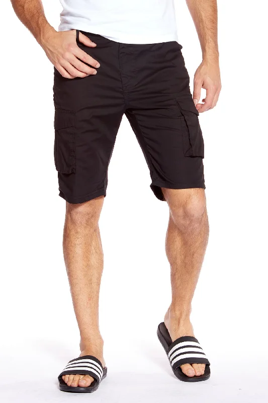 Plus Size Men's Denim Parka with a Drawstring Hood for a Versatile Outdoor JacketPRESLEY - Zip Front Cargo Poplin Shorts - Black Plus Size Men's Denim Parka with a Drawstring Hood for a Versatile Outdoor JacketPRESLEY - Zip Front Cargo Poplin Shorts - Black