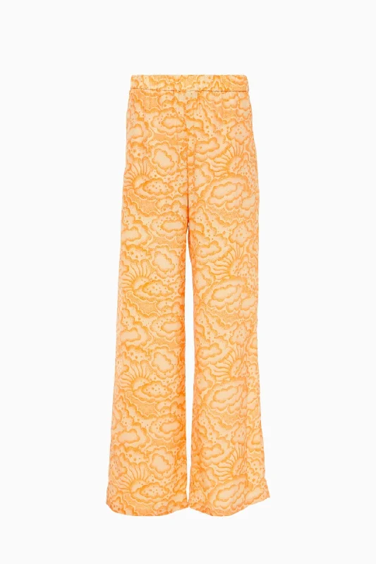 Men's Denim Hooded Shirt in Medium Wash for Outdoor Hiking TripsStella McCartney Cloud Print Silk Pyjama Pant - Multi Orange
