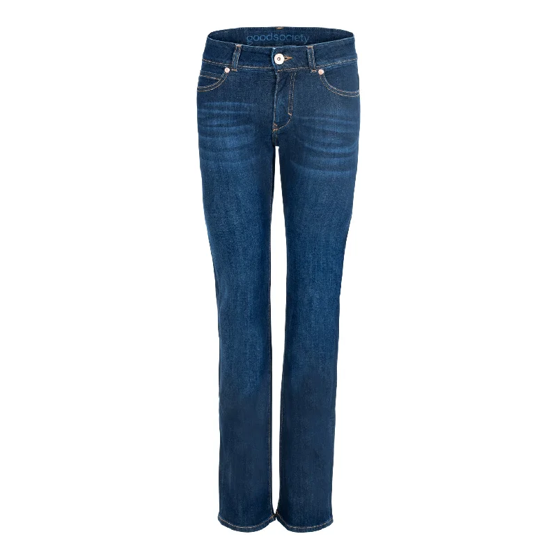 Men's Denim Hooded Shirt in Medium Wash for Outdoor Hiking TripsWomens Straight Jeans - Kyanos