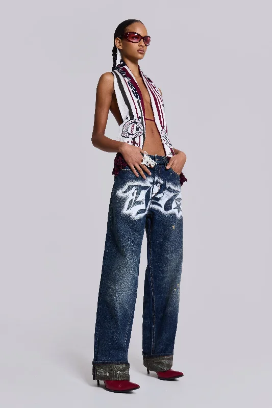 Women's pants with thermal lining Wide - leg women jeans for a modern and relaxed vibe 2K LDN Sonic Jeans Women's pants with thermal lining Wide - leg women jeans for a modern and relaxed vibe 2K LDN Sonic Jeans