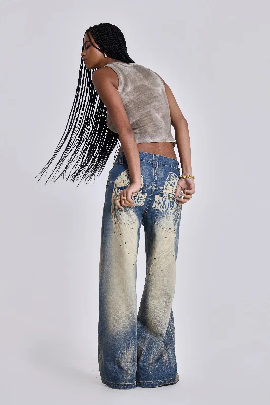 Women's budget - friendly denim pants Button - fly women jeans with a traditional touch Blue Ethereal Colossus Jeans Women's budget - friendly denim pants Button - fly women jeans with a traditional touch Blue Ethereal Colossus Jeans