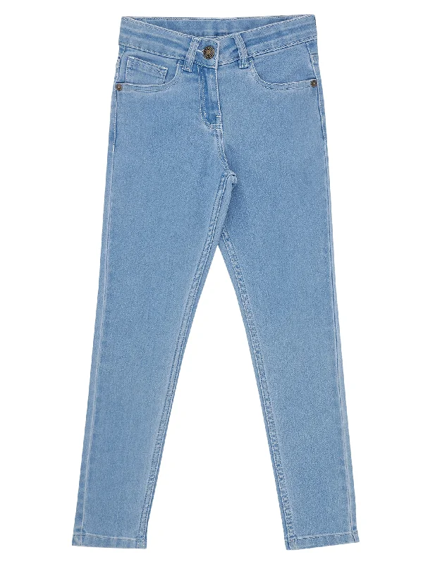 Women's pants with reflective strips Acid - wash women jeans with a retro finish Girls Dirty Blue Denim