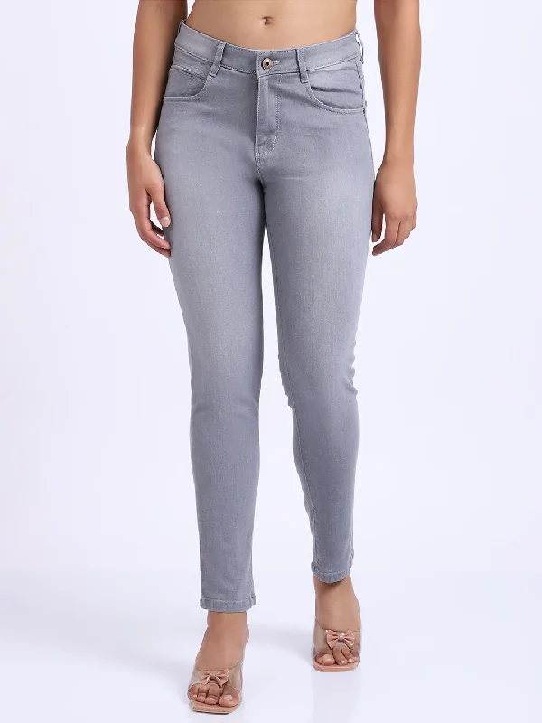 Women's pants with moisture - wicking technology High - rise flare women jeans for a 70s - inspired look Women's Casual Skinny Fit Smoke Grey Light Fade Mid rise Jeans Women's pants with moisture - wicking technology High - rise flare women jeans for a 70s - inspired look Women's Casual Skinny Fit Smoke Grey Light Fade Mid rise Jeans