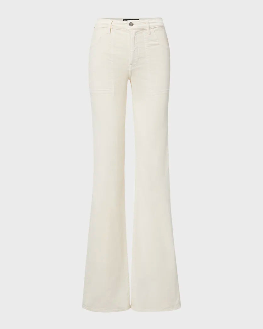 Women's nursing work pants Straight - leg women jeans with a classic and timeless appeal VERONICA BEARD CROSBIE CORDUROY WIDE LEG PATCH POCKET PANT
