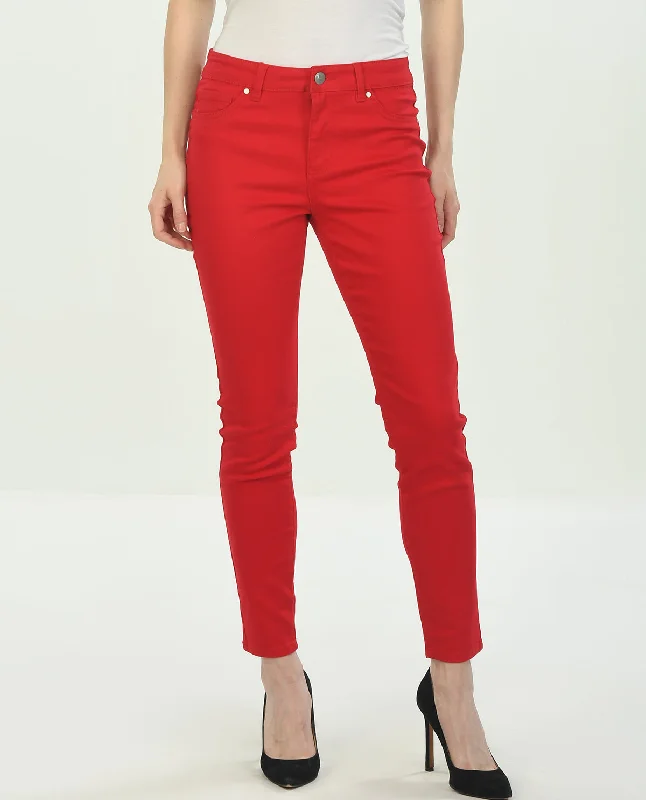 Women's expensive designer pants Dark - wash women jeans for a sophisticated and slimming effect D Jeans Missy Red Sateen Skinny Jean Women's expensive designer pants Dark - wash women jeans for a sophisticated and slimming effect D Jeans Missy Red Sateen Skinny Jean