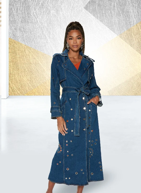 Women's petite - fit skinny pants High - waisted women jeans for a flattering silhouette DV Jeans 8491 - Blue - Denim Grommet Coat Dress Women's petite - fit skinny pants High - waisted women jeans for a flattering silhouette DV Jeans 8491 - Blue - Denim Grommet Coat Dress