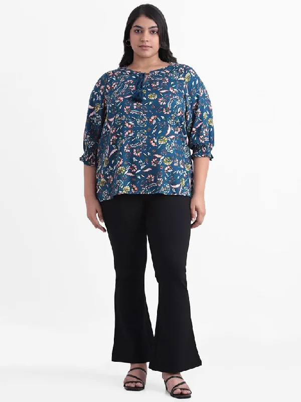 Women's pants for beach parties Straight - leg women jeans with a classic and timeless appeal Gia Teal Printed Floral Relaxed Fit Rhyme Blouse Women's pants for beach parties Straight - leg women jeans with a classic and timeless appeal Gia Teal Printed Floral Relaxed Fit Rhyme Blouse
