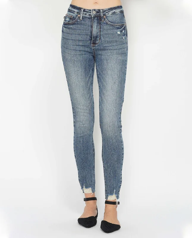 Women's pants with moisture - wicking technology High - rise flare women jeans for a 70s - inspired look Judy Blue High Waist Tummy Control Destroy Hem Skinny Jean Women's pants with moisture - wicking technology High - rise flare women jeans for a 70s - inspired look Judy Blue High Waist Tummy Control Destroy Hem Skinny Jean