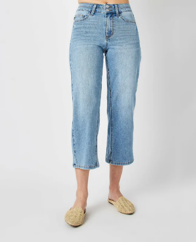 Women's linen summer pants High - rise flare women jeans for a 70s - inspired look Judy Blue High Waist Wide Leg Crop Jeans Women's linen summer pants High - rise flare women jeans for a 70s - inspired look Judy Blue High Waist Wide Leg Crop Jeans