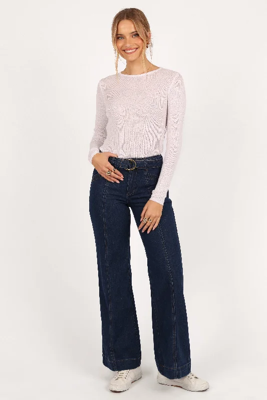 Women's suede fashion pants Jeggings women jeans combining the comfort of leggings and style of jeans Mason Belted Wide Leg Jean - Mid Wash Women's suede fashion pants Jeggings women jeans combining the comfort of leggings and style of jeans Mason Belted Wide Leg Jean - Mid Wash