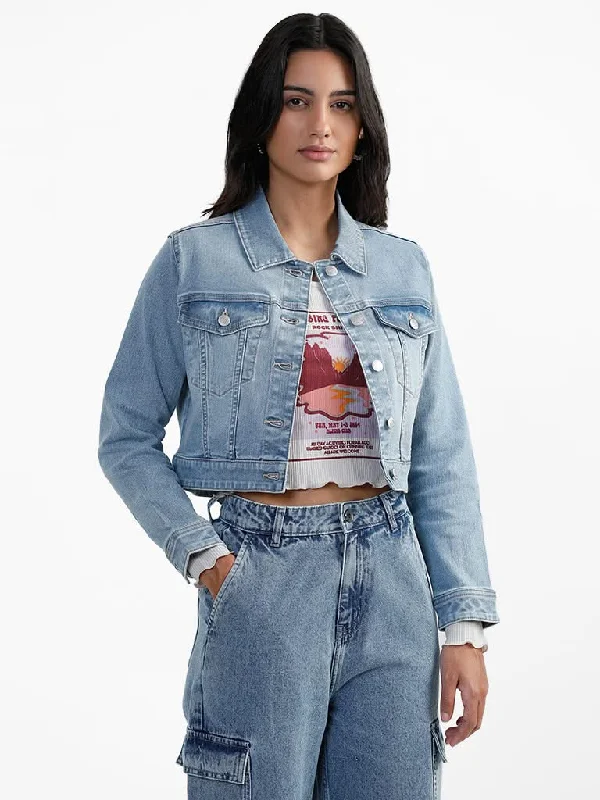 Women's pants for snowboarding Button - fly women jeans with a traditional touch Nuon Light Blue Crop Fit Denim Jacket Women's pants for snowboarding Button - fly women jeans with a traditional touch Nuon Light Blue Crop Fit Denim Jacket