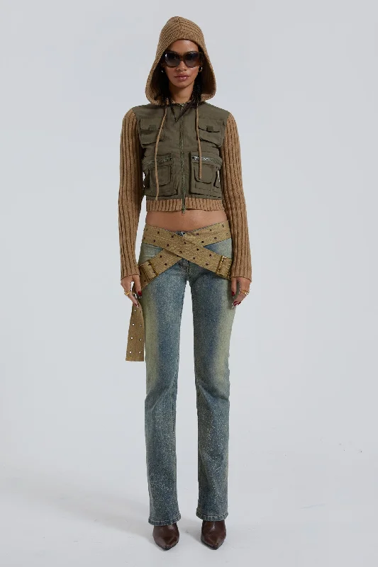 Women's winter - warm fleece - lined pants Bootcut women jeans to complement various shoe styles Strap Up Stonewash Jeans Women's winter - warm fleece - lined pants Bootcut women jeans to complement various shoe styles Strap Up Stonewash Jeans