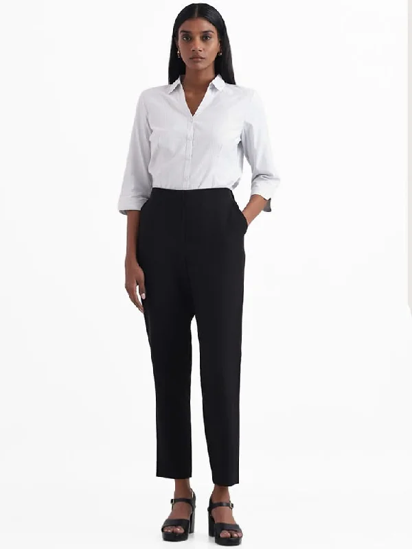 Women's senior - friendly lounge pants Embroidered women jeans with intricate patterns Wardrobe Solid Black Formal Trousers Women's senior - friendly lounge pants Embroidered women jeans with intricate patterns Wardrobe Solid Black Formal Trousers