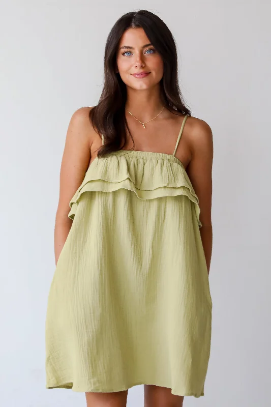 Mini dresses with halter necks for a stylish choiceFINAL SALE - Adoring Sunshine Linen Mini Dress