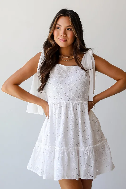 Mini dresses with halter necks for a stylish choiceFINAL SALE - All About Love White Eyelet Tiered Mini Dress Mini dresses with halter necks for a stylish choiceFINAL SALE - All About Love White Eyelet Tiered Mini Dress