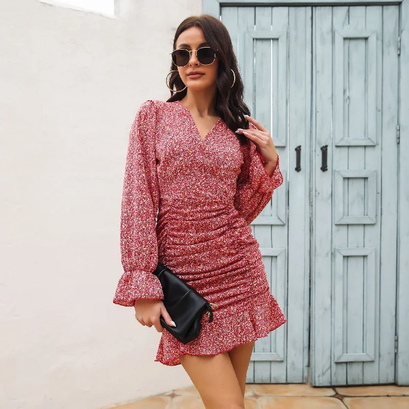 Mini dresses with wrap - around stylesChanler Floral Adjustable Balloon Sleeve Dress - FINAL SALE Mini dresses with wrap - around stylesChanler Floral Adjustable Balloon Sleeve Dress - FINAL SALE