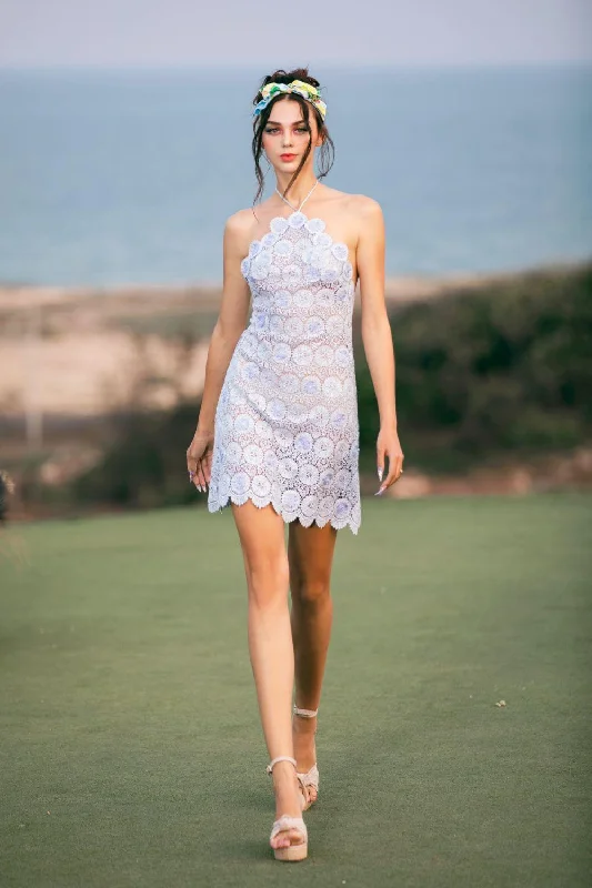 Strapless mini dresses for a beach vacationCora Straight Halter Neck Lace Mini Dress Strapless mini dresses for a beach vacationCora Straight Halter Neck Lace Mini Dress