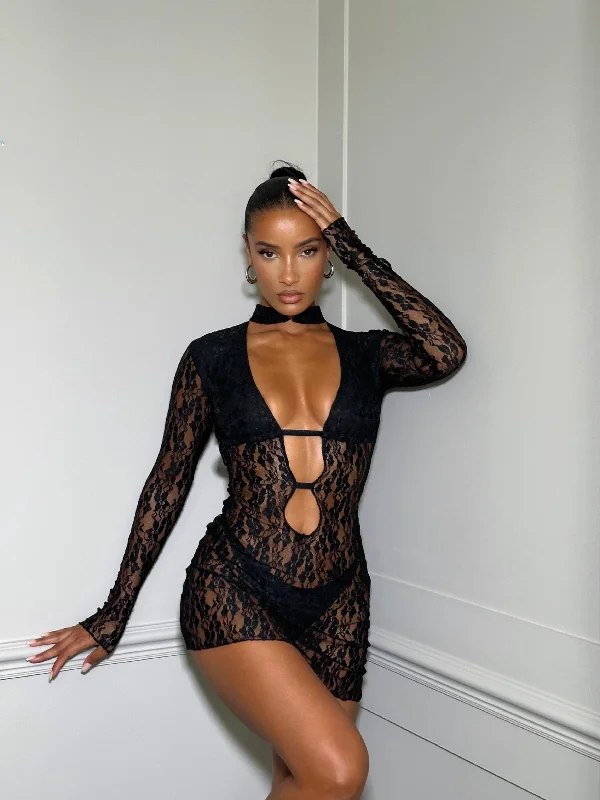Mini dresses with beaded embellishments for a fancy eventNYX MINI DRESS BLACK