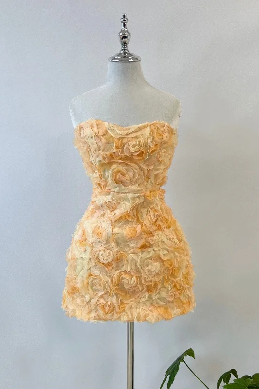 Mini dresses with abstract prints for an artistic lookRosette Mini Dress - Orange