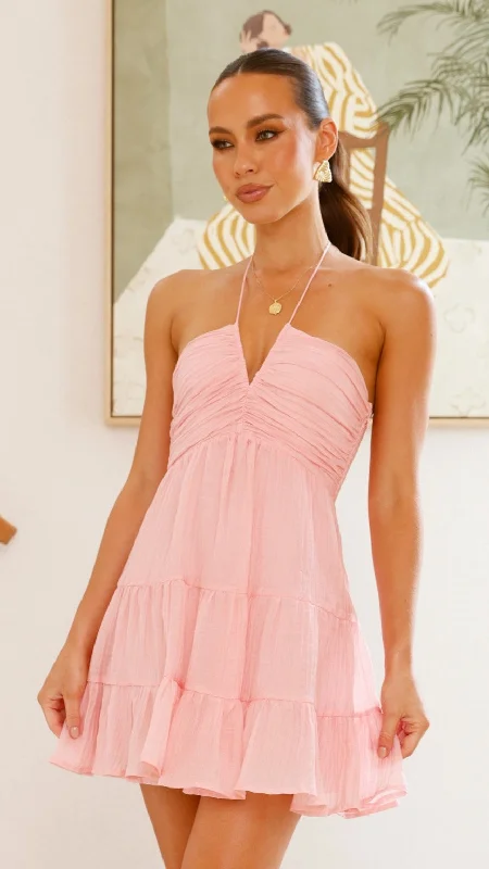 Mini dresses with pocket details for added functionalityTaffeta Mini Dress - Pink