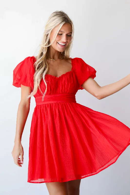 Satin mini dresses for a luxurious feelFINAL SALE - Total Crush Red Mini Dress