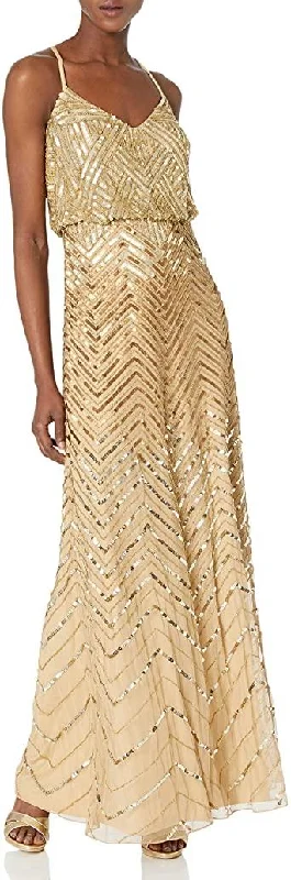 Sleeveless bodycon dress for summer parties​Adrianna Papell 91869160 Long Beaded Blouson Dress