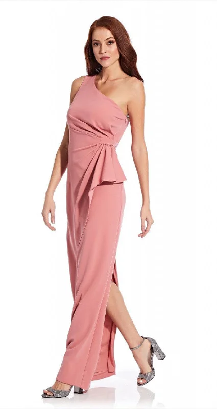 Bodycon dress with a metallic finish​Adrianna Papell AP1E206931 Long Formal Draped Gown