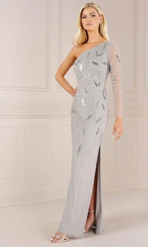 Off - the - shoulder wedding guest dresses in chiffonAdrianna Papell Platinum 40441 - Sequin One-Shoulder Evening Dress