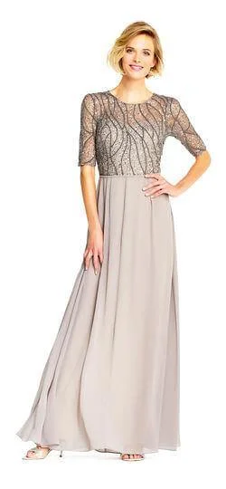 Bodycon dress with a one - shoulder design​Adrianna Papell AP1E202210 Prom Long Formal Chiffon Dress