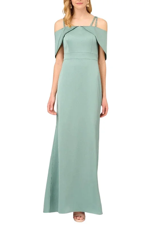 Tea - length wedding guest dresses with polka dot patternsAidan Mattox MD1E208155 - Satin Column Dress