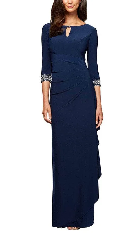 Embroidered wedding guest dresses in earthy tones for a rustic weddingAlex Evenings - 1351416 Quarter Sleeved Long Dress Embroidered wedding guest dresses in earthy tones for a rustic weddingAlex Evenings - 1351416 Quarter Sleeved Long Dress