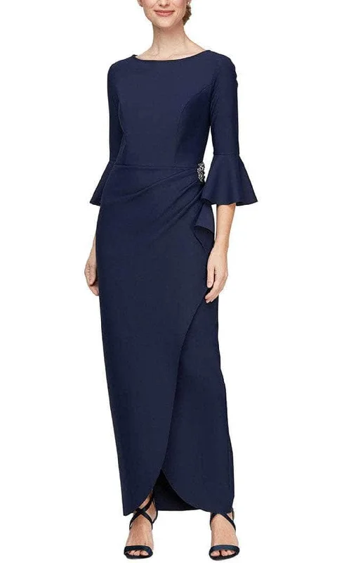 Maxi wedding guest dresses with floral prints for summer weddingsAlex Evenings - 8134271 Embellished Side Long Dress