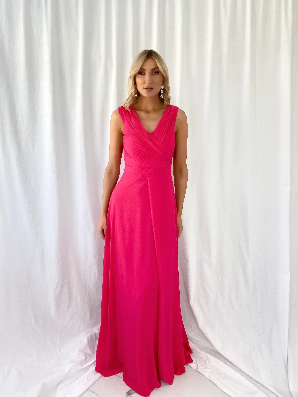 Sequined wedding guest dresses for an evening weddingOpale Maxi Dress - Fuchsia