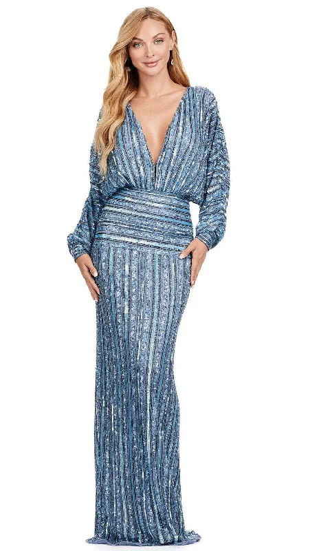 Wedding guest dresses with fringe accents for a bohemian - inspired weddingAshley Lauren 11490 - Dolman Sleeve Column Prom Gown