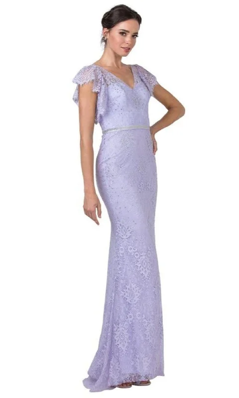 Strapless wedding guest dresses with rhinestone - studded bodicesAspeed Design - L2347 Flutter Sleeves Sheath Evening Dress Strapless wedding guest dresses with rhinestone - studded bodicesAspeed Design - L2347 Flutter Sleeves Sheath Evening Dress